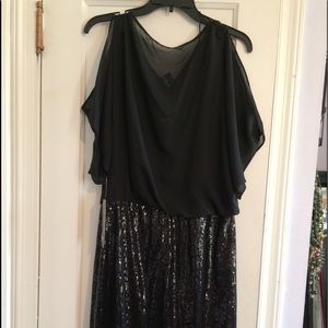 black chiffon and sequin dress